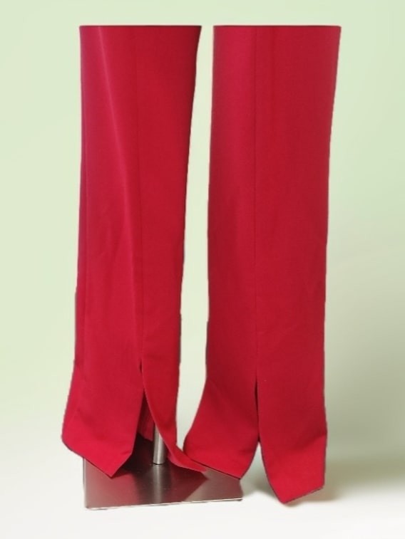 Pantaloni donna flared rossi Kartika vista spacchi dietro Con.senso abbigliamento Torino