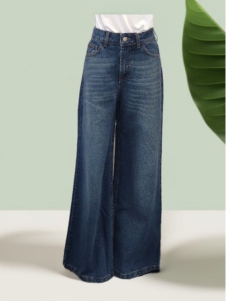 Jeans donna flare vita alta Kontatto vista frontale Con.senso abbigliamento Torino
