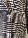 Cappotto doppiopetto pied de poule vino-burro donna Kartika particolare tasche Con.senso abbigliamento Torino