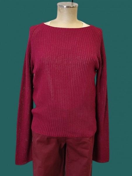 Girocollo donna ribes in cotone a coste Kontatto vista frontale Con.senso abbigliamento Torino