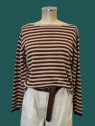 Maglia donna righe moro beige Le streghe vista frontale Con.senso abbigliamento Torino