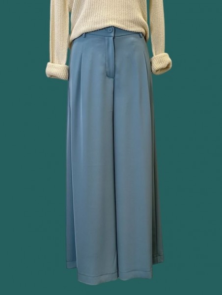 Pantalone fluido donna a palazzo carta da zucchero Kartika vista frontale Con.senso abbigliamento Torino