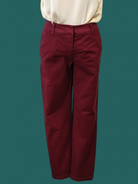 Pantaloni donna chino cotone ribes Kontatto vista frontale Con.senso abbigliamento Torino