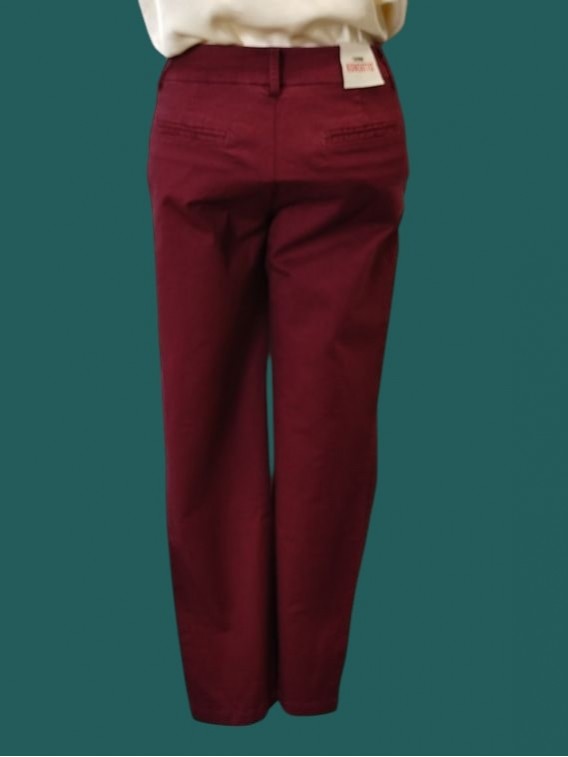 Pantaloni donna chino cotone ribes Kontatto vista retro Con.senso abbigliamento Torino