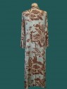 Spolverino donna in raso stampa floreale cielo cioccolato Kartika vista spalle Con.senso abbigliamento Torino