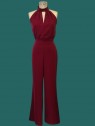 Tuta donna ribes tessuto fluido scollo all'americana Kontatto vista frontale Con.senso abbigliamento Torino