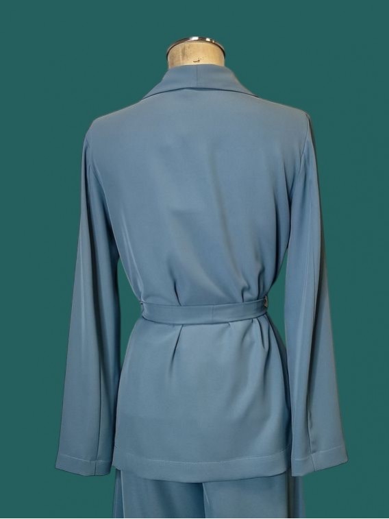Giacca donna con cintura carta da zucchero Kartika vista spalle Con.senso abbigliamento Torino