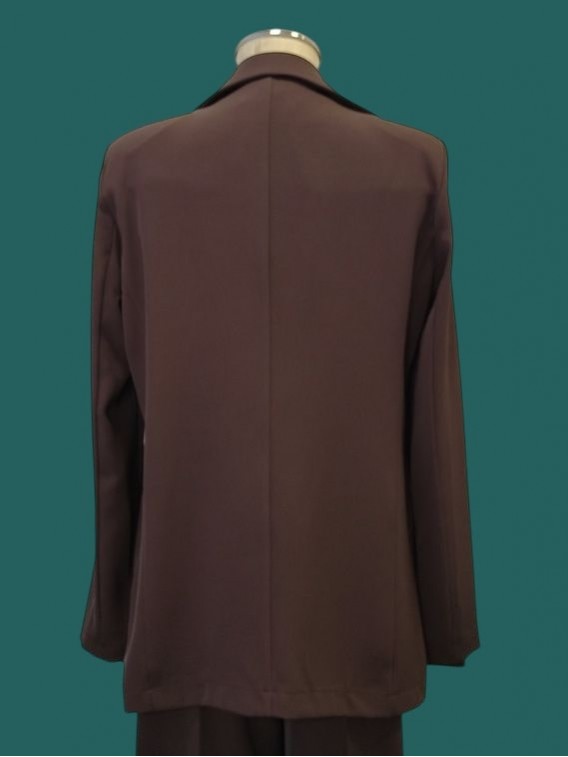 Giacca donna cioccolato tessuto fluido Le streghe vista schiena Con.senso abbigliamento Torino