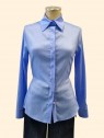 Camicia donna azzurra cangiante slim fit Kartika vista frontale Con.senso abbigliamento Torino