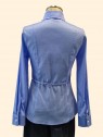 Camicia donna azzurra cangiante slim fit Kartika particolare laccio dietro Con.senso abbigliamento Torino