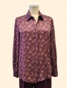 Camicia donna vino oro chiusura con bottoni e colletto Kartika vista frontale Con.senso abbigliamento Torino