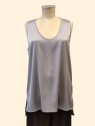 Canotta donna raso grigio scollo ovale Kartika vista frontale Con.senso abbigliamento Torino