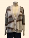 Cardigan donna fantasia crema e moro Kartika vista frontale Con.senso abbigliamento Torino