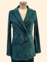Giacca donna ciniglia verde doppiopetto vista frontale Con.senso abbigliamento Torino
