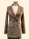 Giacca donna beige doppiopetto in ciniglia vista frontale Con.senso abbigliamento Torino