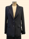 Giacca donna nera spacchi laterali vista frontale Con.senso abbigliamento Torino