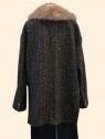 Giaccone donna nero moro con paillettes e collo eco pelliccia vista dietro Con.senso abbigliamento Torino