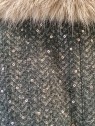 Giaccone donna nero moro collo eco pelliccia particolare paillettes Con.senso abbigliamento Torino