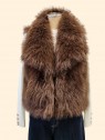 Gilet donna eco pelliccia moro vista frontale Con.senso abbigliamento Torino