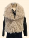 Gilet donna eco pelliccia beige vista frontale Con.senso abbigliamento Torino
