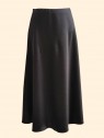 Gonna midi in raso nero vista frontale Con.senso abbigliamento Torino