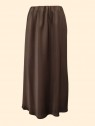Gonna midi in raso moro vista frontale Con.senso abbigliamento Torino