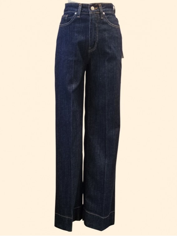 Jeans donna gamba larga Kartika vista frontale Con.senso abbigliamento Torino