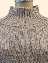 Maglia donna fantasia beige moro con paillettes Kartika particolare collo alzato Con.senso abbigliamento Torino