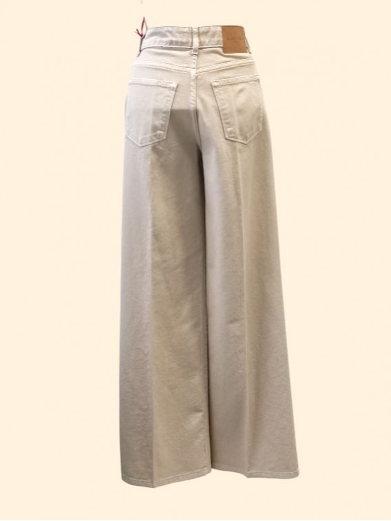 Pantaloni donna largo 5 tasche burro Kartika vista dietro Con.senso abbigliamento Torino