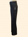 Pantaloni donna palazzo neri con cintura Kartila particolare spacco sul fondo Con.senso abbigliamento Torino