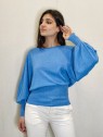 Maglia  donna in lurex azzurra Tensione in vista maniche Con senso abbigliamento Torino